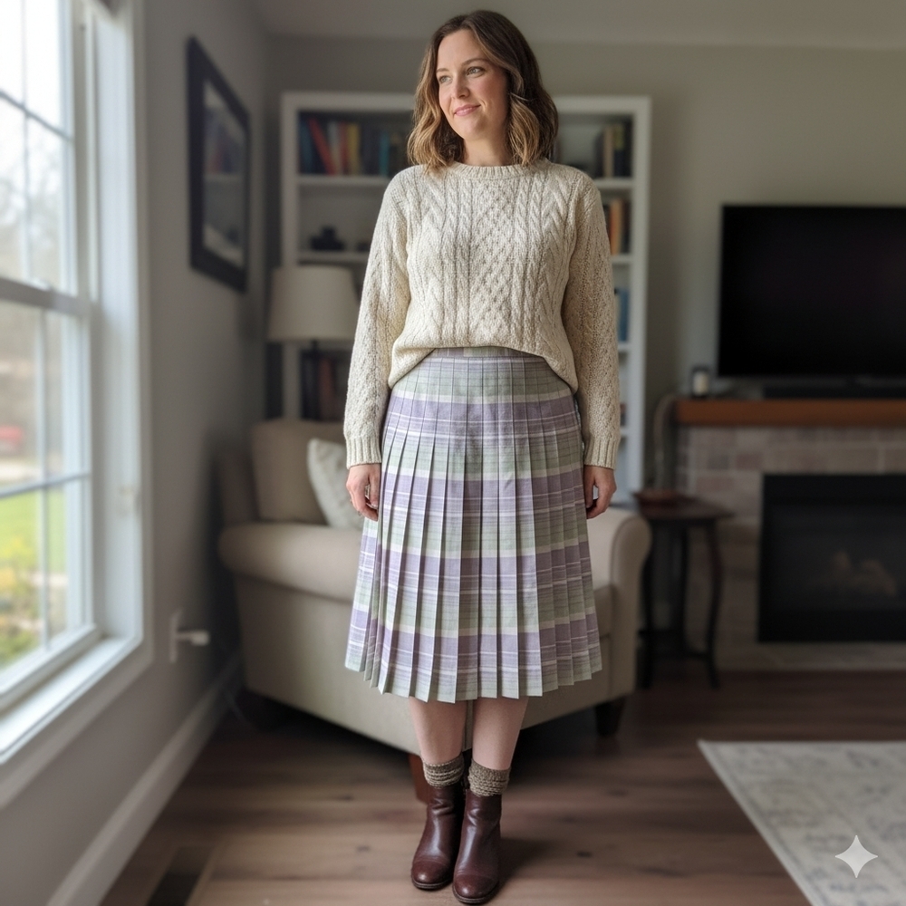 Pendleton A-Line Skirt in Lavender Plaid